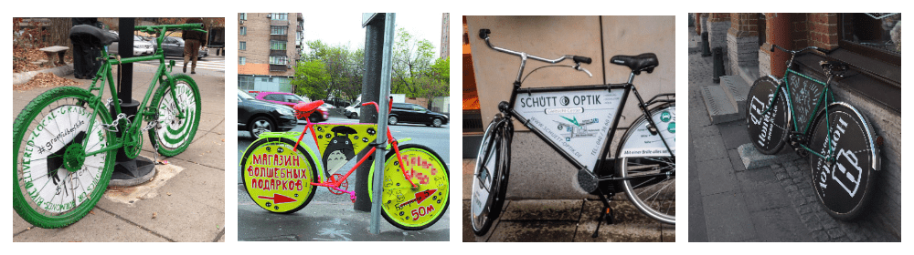 Штендеры и стритлайны различных размеров из велосипеда