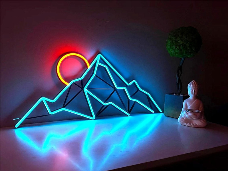 Неоновый светильник из гибкого неона горы